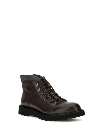 Fratelli Rossetti Mens Leather Lace-Up Boots Cacao (dark Brown)