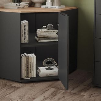 Vicco Aparador Betti, Antracita, 77.9 X 77.9 Cm Con 1 Puerta