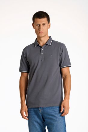 Lindbergh Poloshirt LINDBERGH, Herren, Gr. S, blau (ink blau), Piqu&eacute;, Obermaterial: 100% Baumwolle, unifarben, gerade h&uuml;ftbedeckend, Rundhals, B&uuml;ndchen kontrast