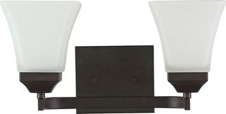 Jonathan Y Designs Jonathan Y Staunton 15In 2-Light Iron/Glass Modern Cottage Led Vanity Light