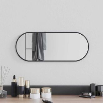 Berkfield Home Wall Mirror Black 50x20 cm Oval
