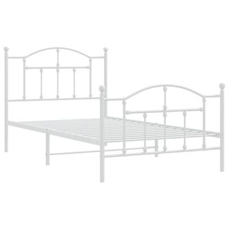 Berkfield Home Metal Bed Frame with Headboard & Footboard White 100x190 cm
