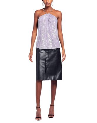 Amanda Uprichard Sequin Top In Lilac