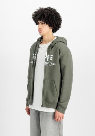 Alpha Industries Hoodie ALPHA INDUSTRIES Basic Zip Hoodie BL, Herren, Gr. XXL, gr&uuml;n (schwarz olive), Obermaterial: 80% Baumwolle, 20% Polyester, regular fit, Sweatshir
