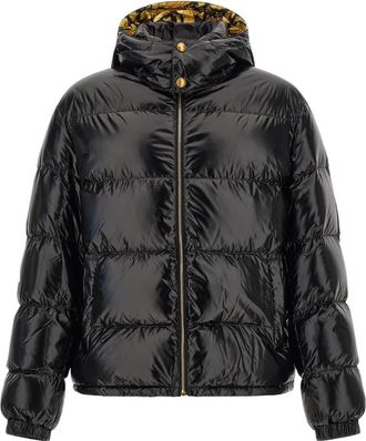Versace Barocco Quilted Down Jacket - Heren - Gewatteerde jassen - Zwart - 2XL - Nylon - Jassen