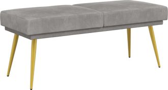 vidaXL Banco De Doble Capa Gris Claro 120 X 45 X 46 Cm Terciopelo Vidaxl