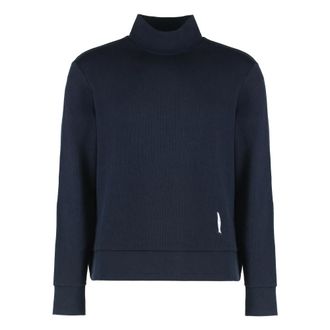 Thom Browne Hoodies & sweatvesten, Heren, Blauw, L, Katoen, Turtleneck Sweater