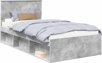 vidaXL Bed Frame Concerte Grey 100 x 200 cm Solid Pine Wood vidaXL