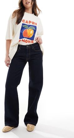 Daisy Street low rise boyfriend jeans in indigo-Blue