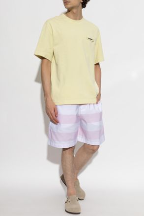 Jacquemus T-shirt With Logo Patch, Mens, Yellow