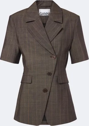 Ganni Striped wool blazer