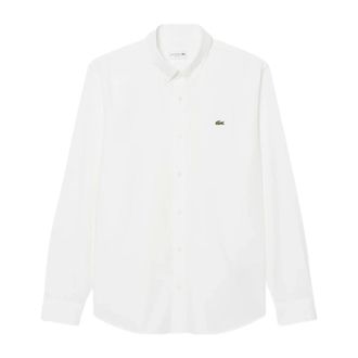 Lacoste Formal Shirts, male, White, Size: 3XL Regular Fit Stretch Poplin Shirt