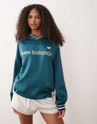 New Balance Maglione in raso verde scuro