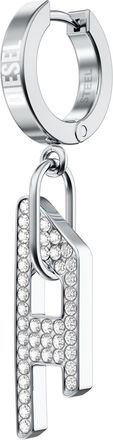 Diesel Stainless steel glitz D drop earring - Earrings - Unisex - Silver