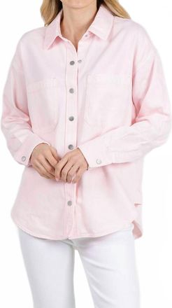 Pistola Denim Elin Fluid Denim Shacket In Blush