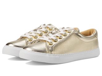 Lilly Pulitzer Lux Hallie Sneaker Womens Shoes Gold Metallic : 6.5 M, Leather
