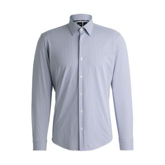 BOSS Regular-fit shirt in structured performance-stretch fabric