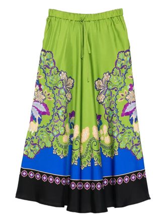 La DoubleJ floral-print maxi skirt - women - Silk - M - Green
