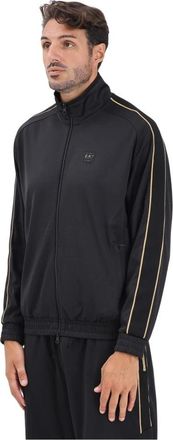 Emporio Armani Zwarte Rits Trui Moderne Stijl - Heren - Vesten met rits - Zwart - 2XL - Polyester - Hoodies & sweatvesten