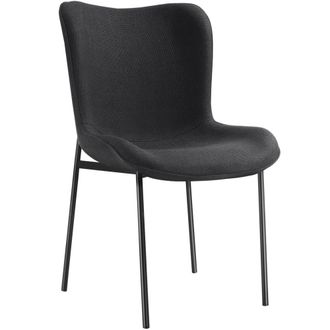 TecTake Silla de comedor tejido acolchado 54 x 62 x 90 cm negro/negro
