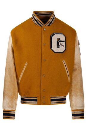 Golden Goose Mens Wool And Leather Bomber Jacket - Brown - Size EU 46 (Mens)