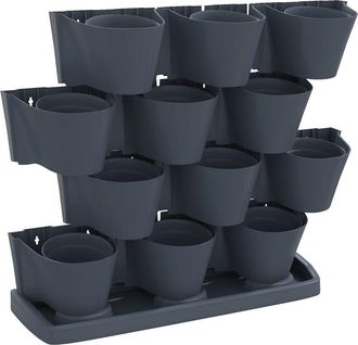vidaXL Vertical Garden Plant Set 12 pcs Anthracite Polypropylene vidaXL