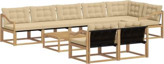 vidaXL Conjunto De Sof&aacute;s De Exterior 9 Uds. Y Beige Vidaxl