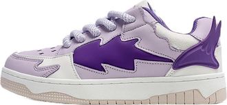 Generic Qynthra Men Women Low Top Candy Platform Shoes Chunky Sole Lace-Up with Colorful Rope Accent for Everyday Wear,Purple,4.5 UK