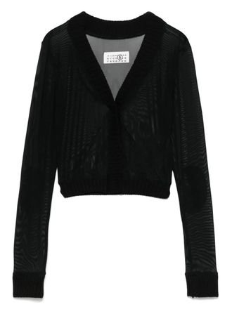 Maison Margiela Top met mesh - Zwart