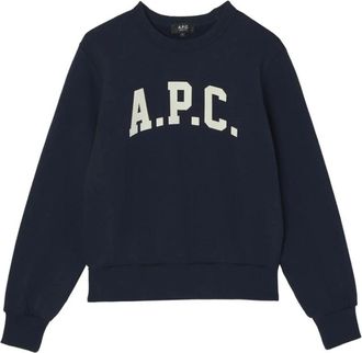 A.P.C. Zwarte Crew Neck Katoenen Sweatshirt - Heren - Sweatshirts - Zwart - S - Katoen - Hoodies & sweatvesten