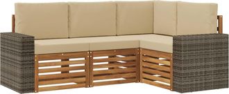 vidaXL Conjunto De Sof&aacute;s De Exterior 4 Uds. Poli&eacute;ster Vidaxl