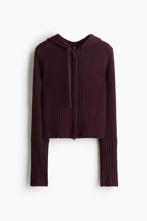 H&M Cardigan mit Zipper und Kapuze - Pink