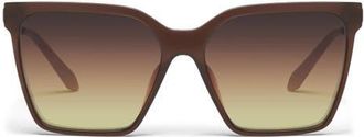 Quay Level Up Remixed 61mm Gradient Square Sunglasses in Dark Brown/bronze Glow at Nordstrom