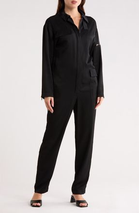 Longchamp Long Sleeve Utility Jumpsuit in Black at Nordstrom Rack, Size 4 Us / 36 Fr