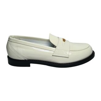 Baldinini Loafers, female, White, Size: 11 US Patent Leather Loafer
