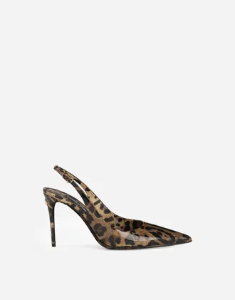 Dolce & Gabbana Slingback - Woman Pumps And Slingback Animal Print Leather 40.5