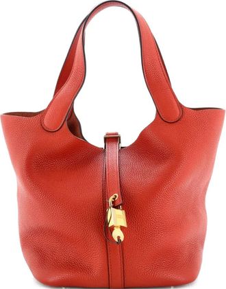 Herm&egrave;s Borsa a secchiello Picotin Lock Maurice MM - Arancione