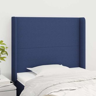 vidaXL Vidaxl Cabecero Con Orejas De Tela Azul 83x16x118/128 Cm