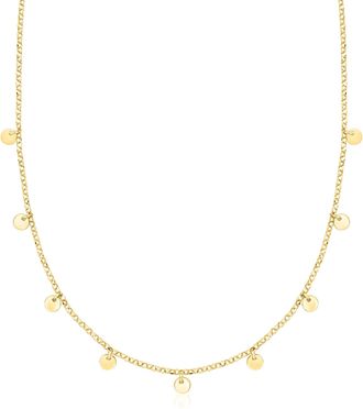 RS Pure by Ross-Simons Italian 18kt Gold Over Sterling Disc Station Necklace