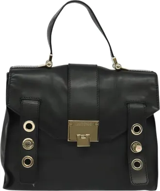 Jimmy Choo London Black Leather Handbag (Pre-Owned)