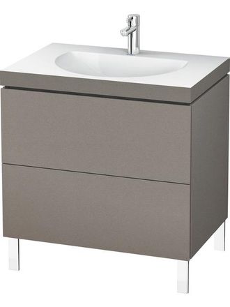 Duravit Lavabo Para Muebles Duravit L-cube C-bonded Con Base, Colgado En La Pared, 120x48 Cm, 1 Extra&iacute;ble, Sin Rebosadero, 3 Agujeros Para Grifos, Color: Terr