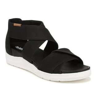 Dr. Scholls Womens Dr. Scholls Time Off Fun Sandal Black Perforated Criss-Cross HAWK1385