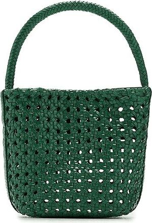 Madewell Micro Caning Bucket Womens Handbags Lagoon Green, Leather