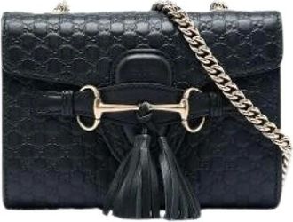 Gucci Vintage, unisex, Zwart, ONE Size, Leer, Pre-owned Mini Emily
