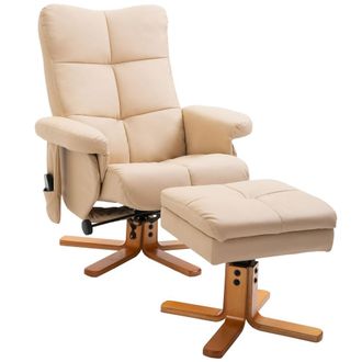 HOMCOM Sill&oacute;n de masaje 80x86x99 cm crema