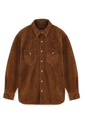 Fortela Linda Suede Leather Overshirt in Mou at Nordstrom, Size 44 Eu