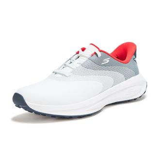 Skechers Mens Flow Si, White/Navy/Red, 11.5 Wide