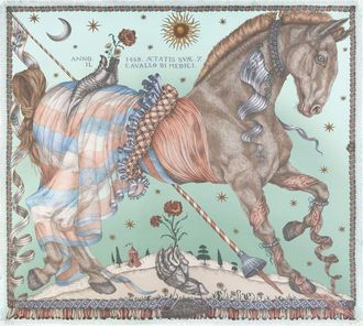 Sabina Savage The Celestial Steed Silk Twill Scarf