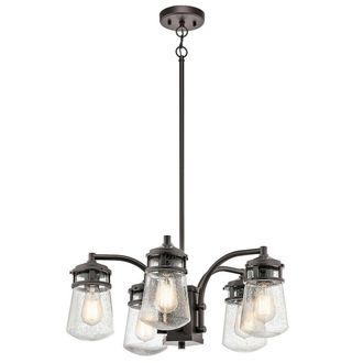 Loops Outdoor IP44 5 Bulb Chandelier LIght Architectural Bronze LED E27 75W