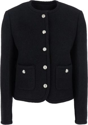 Dunst Klassiek Tweed Jasje - Dames - Blazers - Zwart - M - Tweed - Jassen